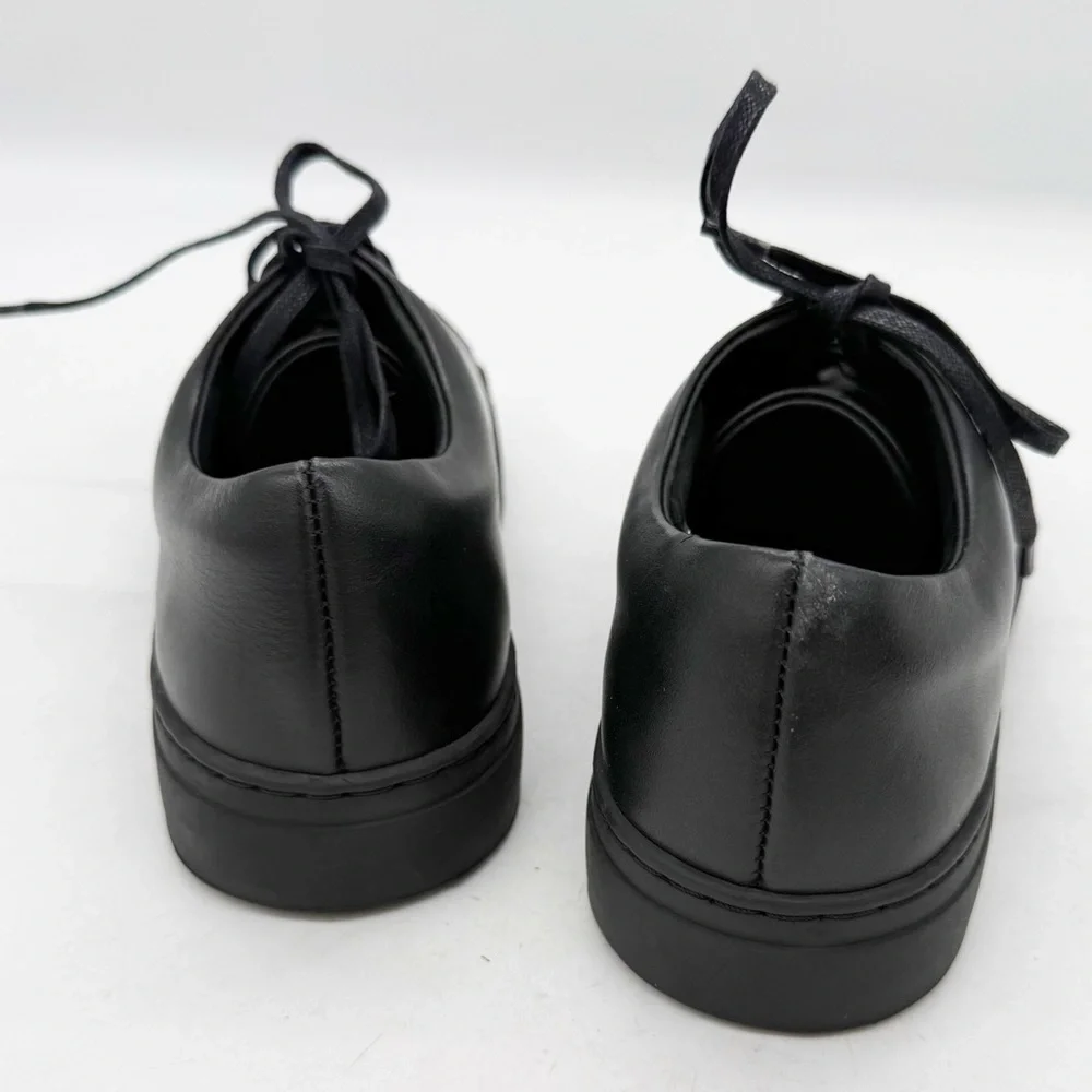 COS Black Leather Lace Up Sneakers Size 6 Minimalist Casual Contemporary